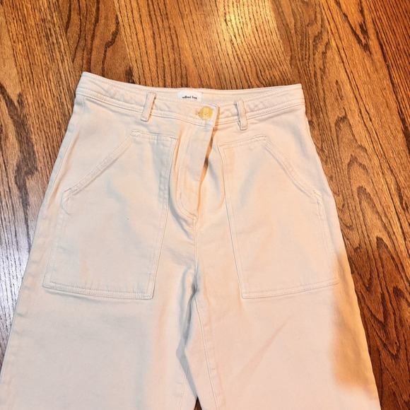 Wilfred Free Aritzia Ivory Utility Pants Size 2 High Rise Straight Leg - Picture 3 of 5